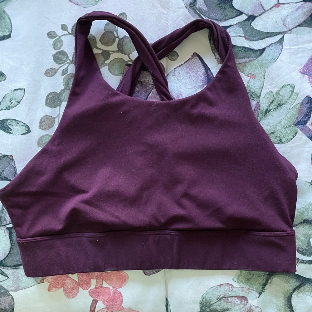 Fabletics Purple Sports Bra with Modern Design